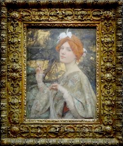 "Femme à l'orchidée", Edgard Maxence, 1900.