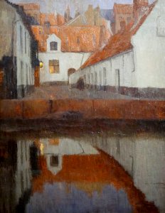 "Petite cour en Flandre au crépuscule", Albert Baertsoen, …