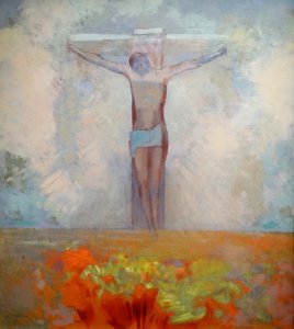 "Christ en croix", Odilon Redon, vers 1910.