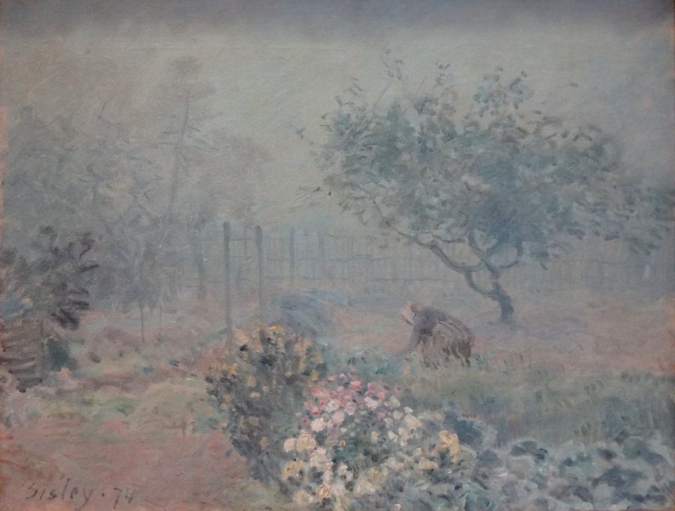 "Le brouillard, Voisins", Alfred Sisley, 1874.