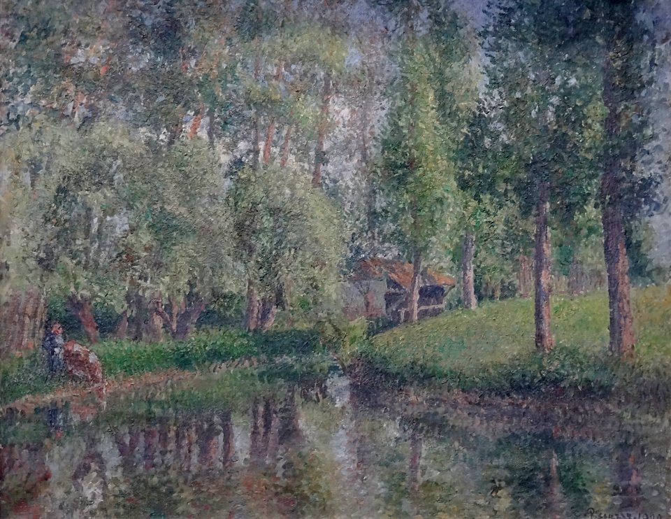 "Le lavoir de Bazincourt", Camille Pissarro, 1900.