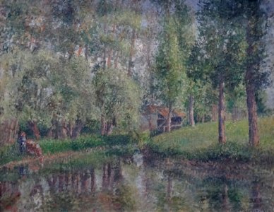 "Le lavoir de Bazincourt", Camille Pissarro, 1900.