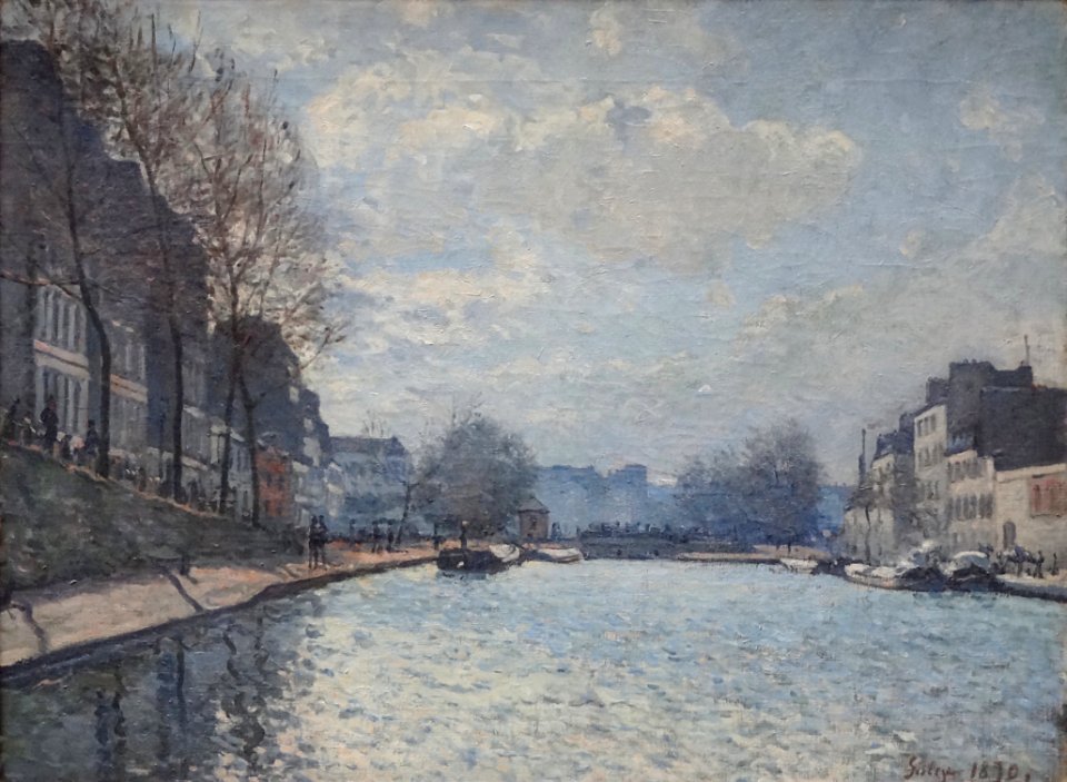 "Vue du canal Saint-Martin", Alfred Sisley, 1870.