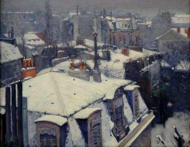 "Vue de toits" (effet de neige", Gustave Caillebotte, 1878…