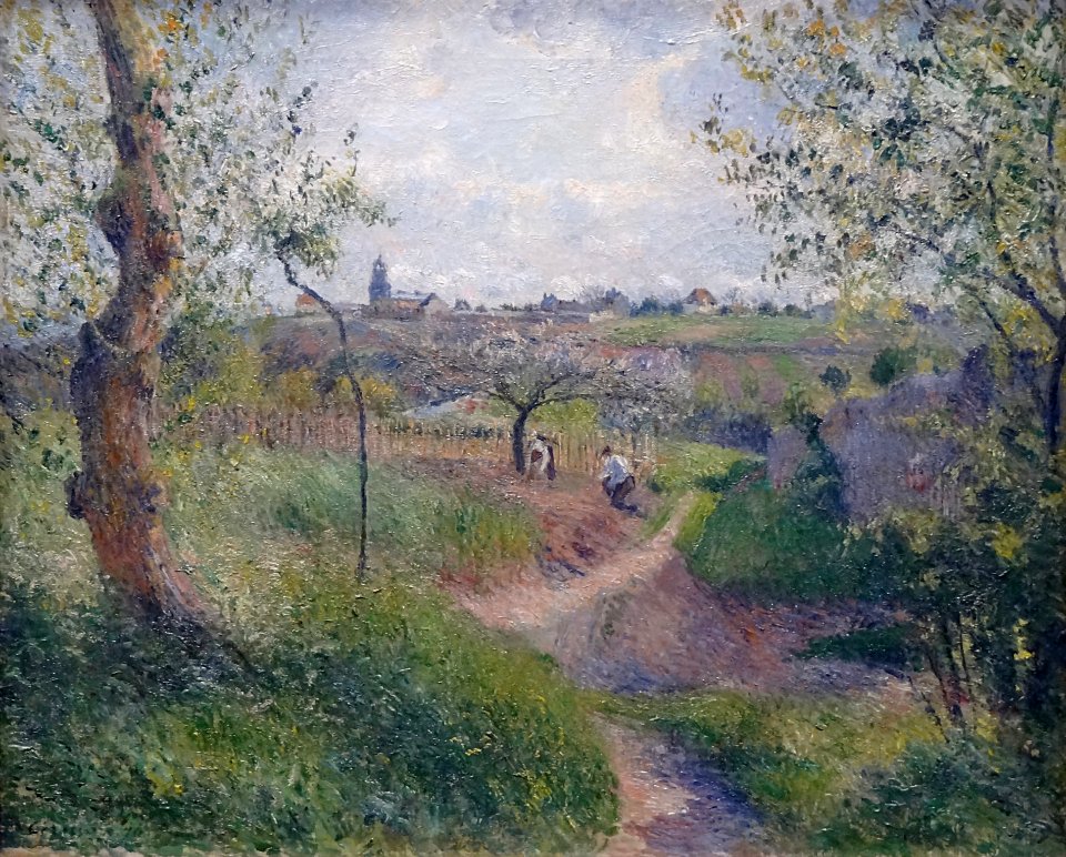 "Le chemin des Mathurins montant à travers champs, Pontois…