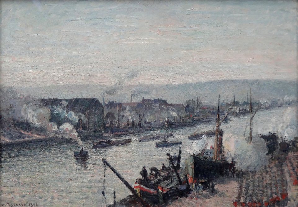 "Port de Rouen, Saint-Sever", Camille Pissarro, 1896.