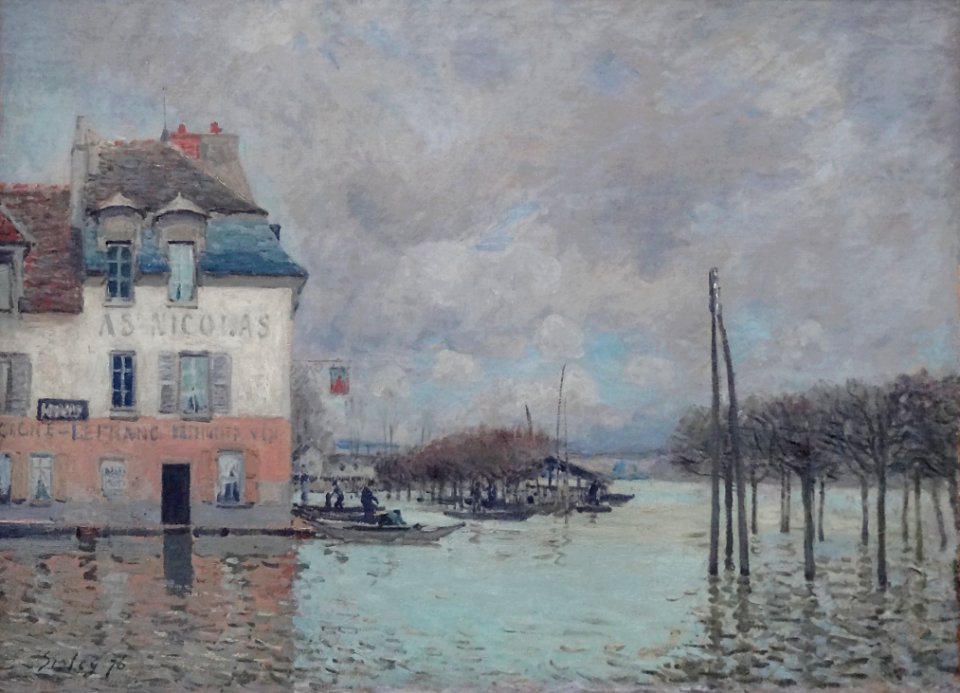 "La barque pendant l'inondation, Port-Marly", Alfred Sisle…