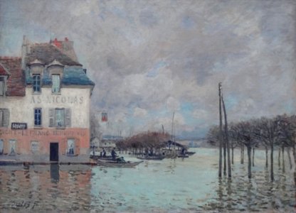 "La barque pendant l'inondation, Port-Marly", Alfred Sisle…
