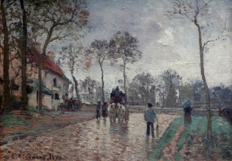 "Diligence à Louveciennes", Camille Pissarro, 1870.