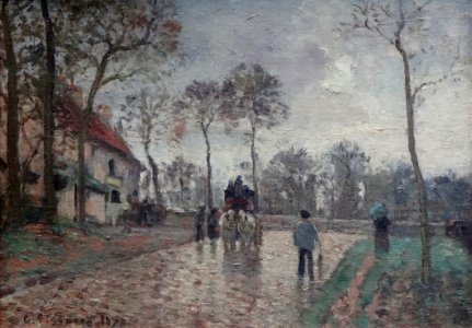 "Diligence à Louveciennes", Camille Pissarro, 1870.