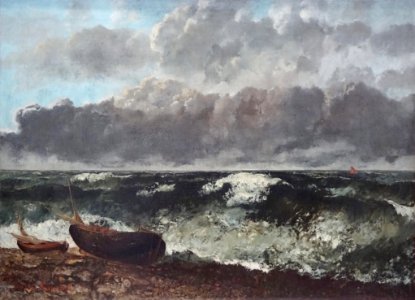 "La mer orageuse", dit aussi "La vague", Gustave Courbet, …. Free illustration for personal and commercial use.