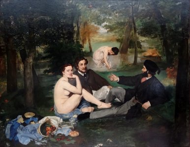 "Le déjeuner sur l'herbe", Edouard Manet, 1863.. Free illustration for personal and commercial use.