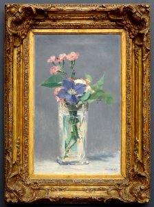 "Oeillets et clématite dans un vase de cristal", Edouard M…