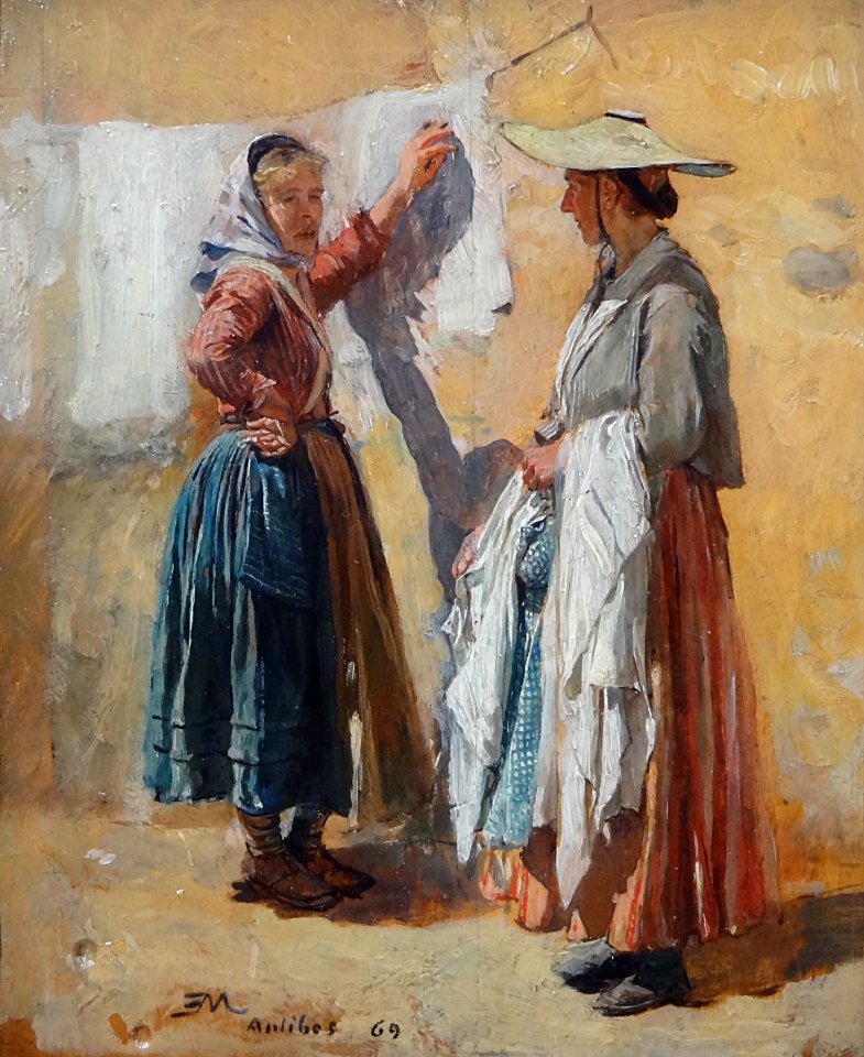 "Les blanchisseuses à Antibes", Ernest Meissonier, 1869.