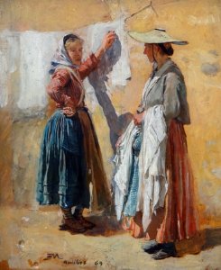 "Les blanchisseuses à Antibes", Ernest Meissonier, 1869.
