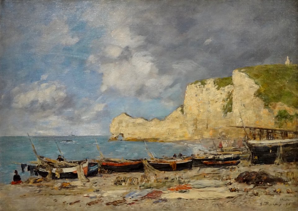 "Etretat, la falaise amont", dit aussi "Barques de pêche à…