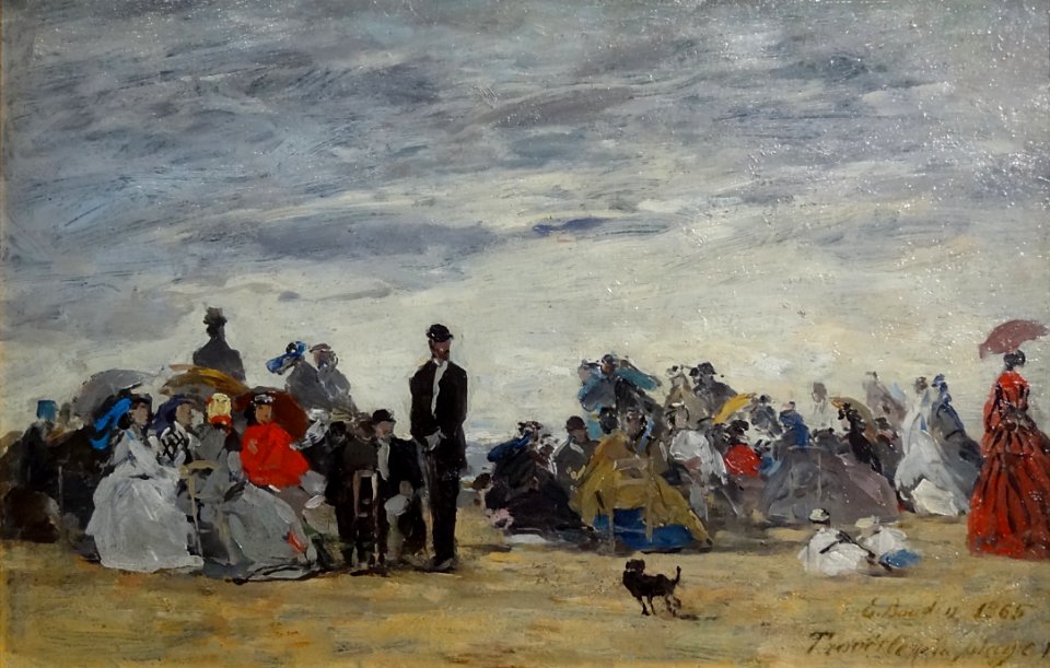 "La plage de Trouville", Eugène Boudin, 1865.
