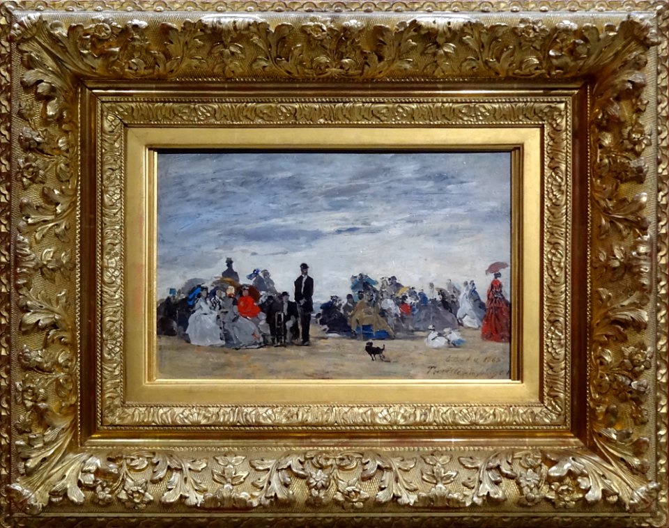 "La plage de Trouville", Eugène Boudin, 1865.