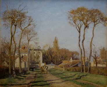 "L'entrée du village de Voisins", Camille Pissarro, 1872.