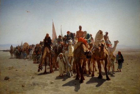 "Pèlerins allant à la Mecque", Léon Belly, 1861.