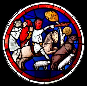 Un vitrail exposé au musée de Cluny, à Paris.
