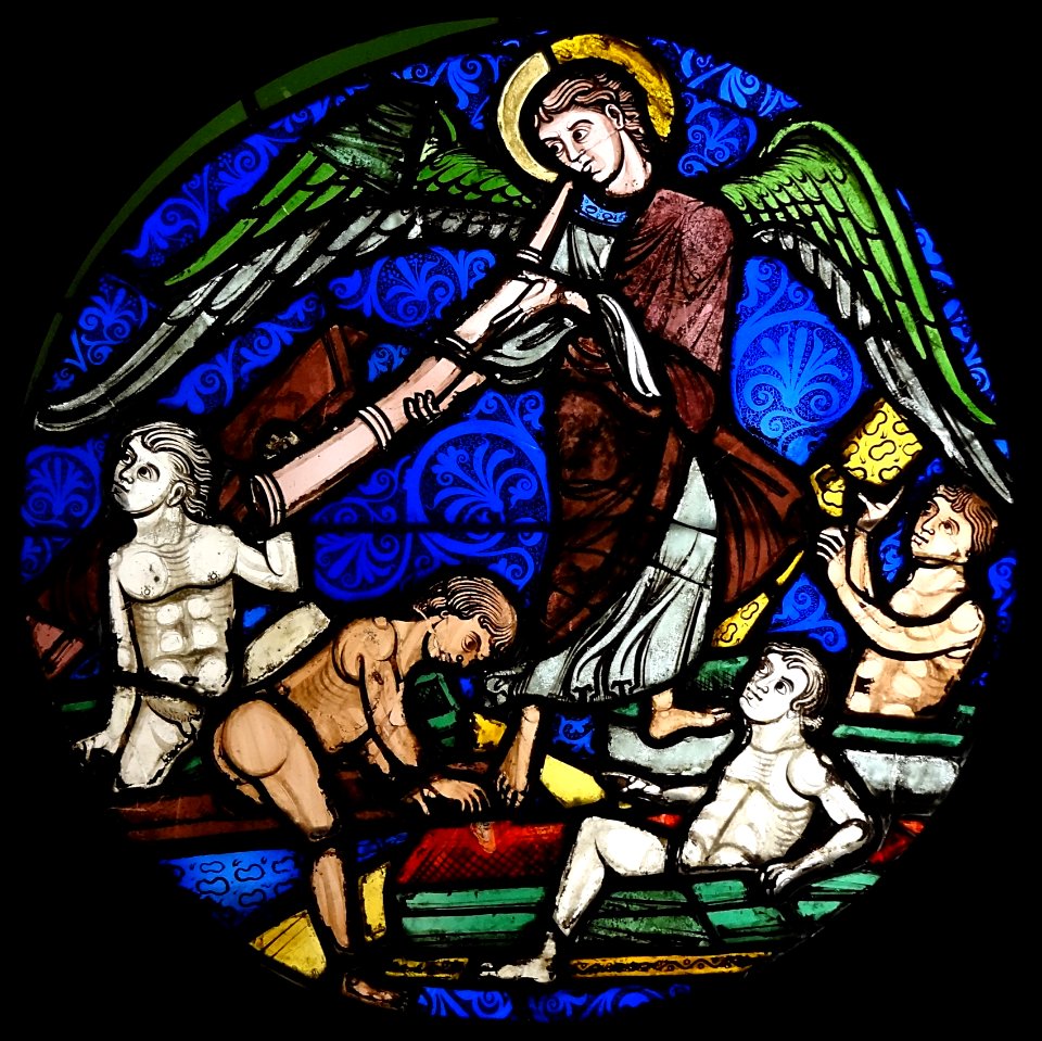 Un vitrail exposé au musée de Cluny, à Paris.