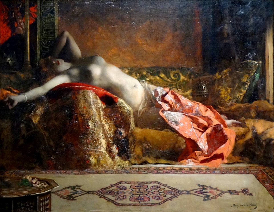 "L'Odalisque allongée", Jean Joseph Benjamin-Constant, ver…