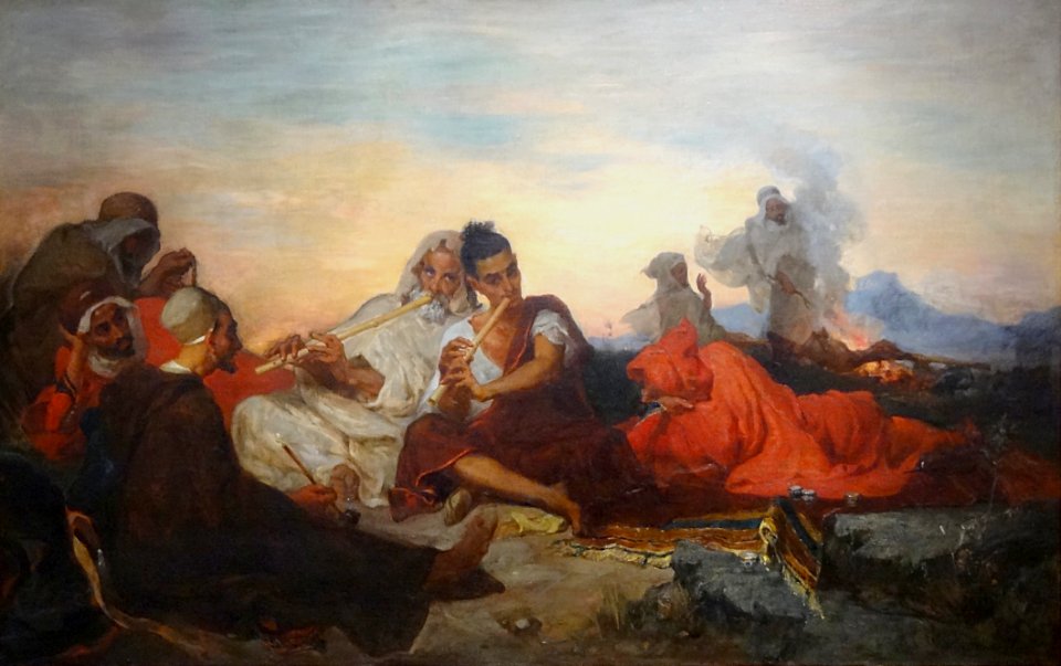 "Joueurs de flûte au bivouac", Gustave Guillaumet, 1866 ou…