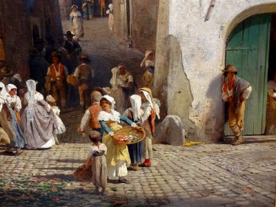 "Une fête à Genazzano" (détail), Oswald Achenbach, vers 18…