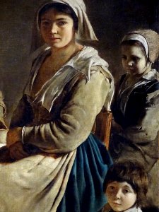 "Famille de paysans" (détail), Louis Le Nain, vers 1642. M…