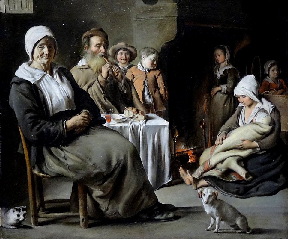 "Intérieur paysan au vieux joueur de fageolet", vers 1642.…