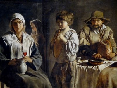 "Famille de paysans" (détail), Louis Le Nain, vers 1642. M…