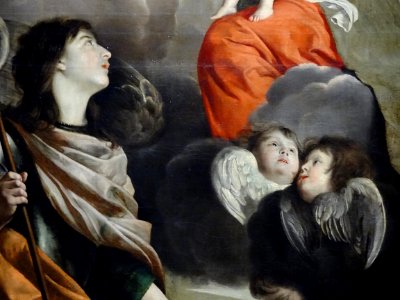 "Saint Michel dédiant ses armes à la Vierge", Louis et Mat…