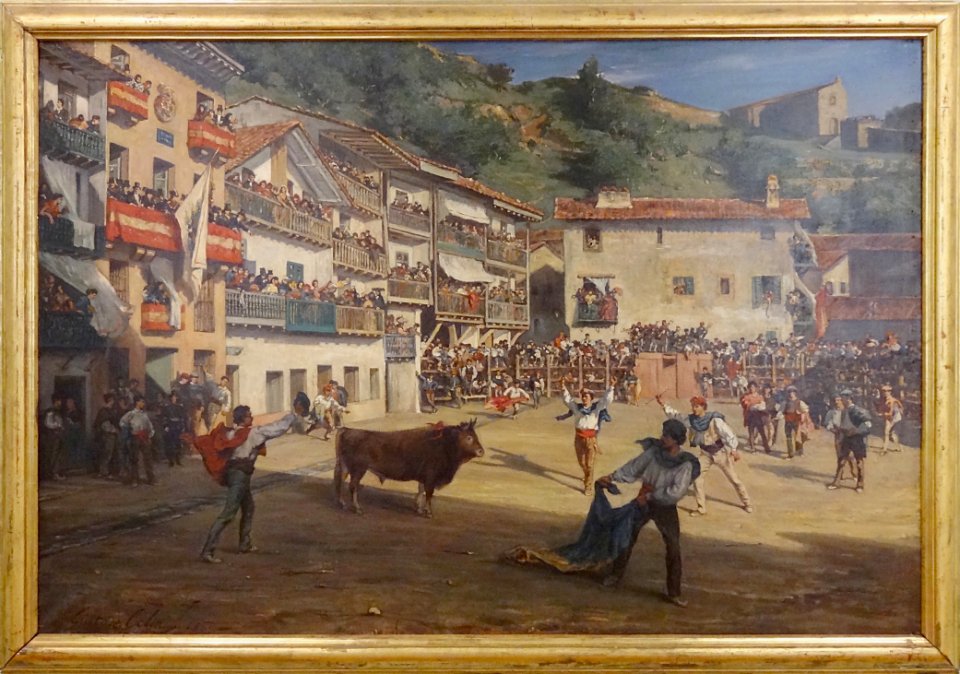 "Course de navillos sur la plage de Pasajes", Gustave Coli…