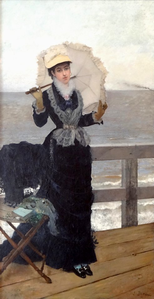 "Femme en bleu au bord de la mer", Ernest-Ange Duez, 1873.…