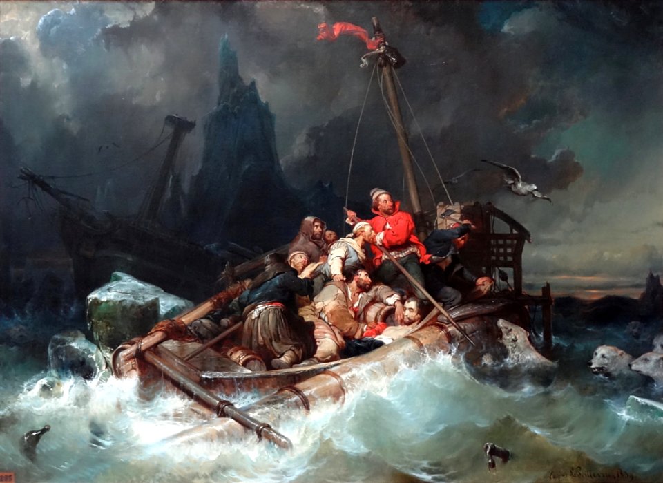 "Les naufragés", Eugène Le Poittevin, 1839.