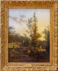 "Départ pour la chasse", Frederick de Moucheron, 1660.