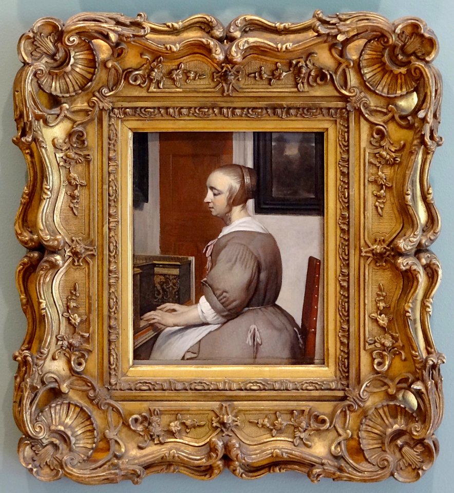 "Femme au virginal", Gabriel Metsu, vers 1662.