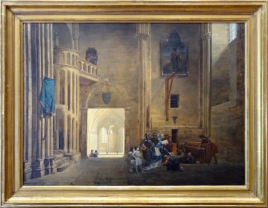 "Paysage d'Italie avec trois chevaliers", Pierre-Athanase …