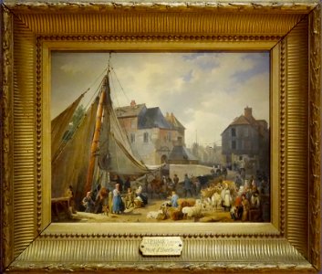 "Le port de Honfleur, l'embarquement des bestiaux", August…