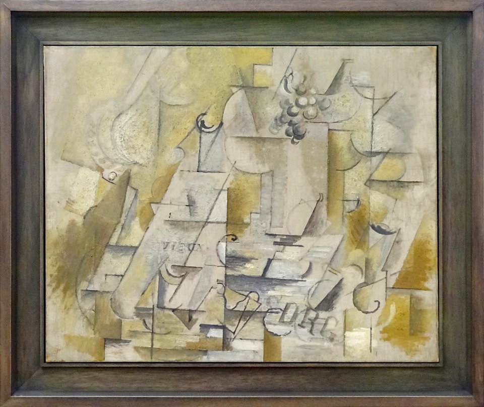 "Compotier, bouteille et verre", Georges Braque, 1912. Cen…