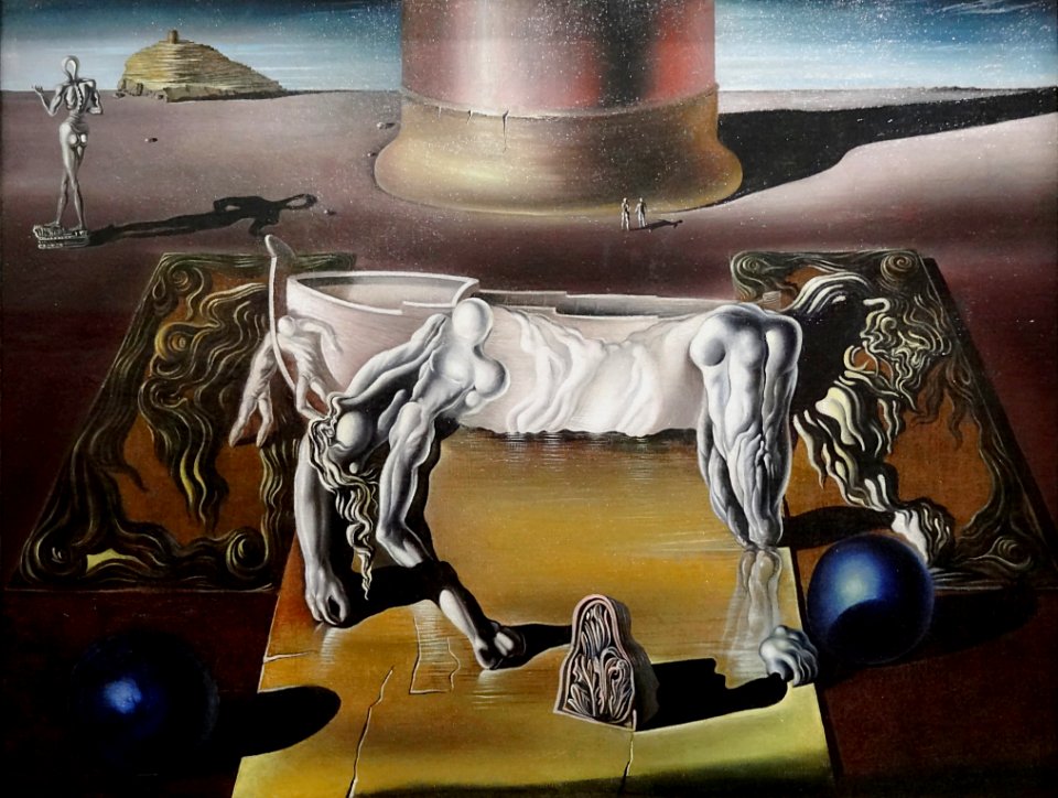 "Dormeuse, cheval, lions invisibles", Salvador Dali, 1930.…