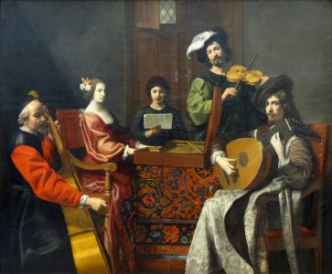 "Le concert", Nicolas Tournier, vers 1630-1635. Musée du L…. Free illustration for personal and commercial use.