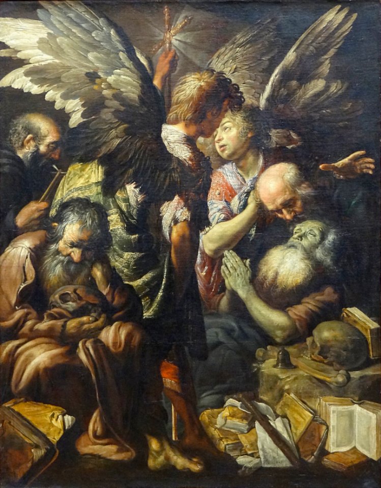 "La mort de saint Antoine" (?), Claude Vignon, ves 1620. M…