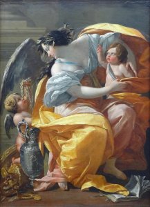 "La Richesse", Simon Vouet, vers 1640. Musée du Louvre.. Free illustration for personal and commercial use.