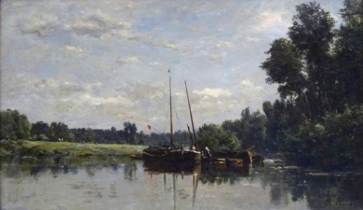 "Les péniches", Charles-François Daubigny, 1865. Musée du …. Free illustration for personal and commercial use.