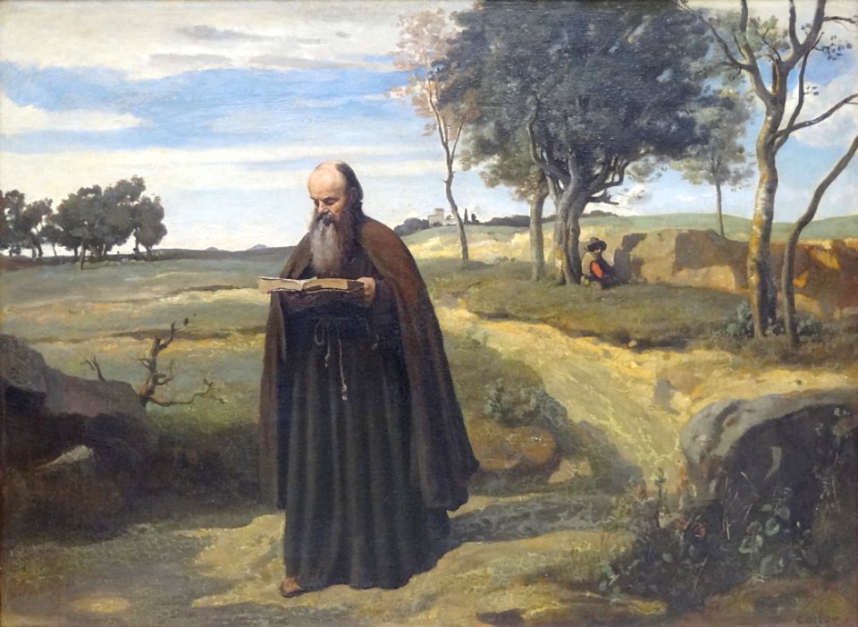 "Un moine lisant", Camille Corot, Salon de 1840. Musée du …