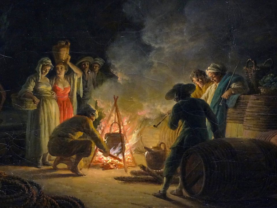 "La nuit ; un port de mer au clair de lune" (détail), Jose…
