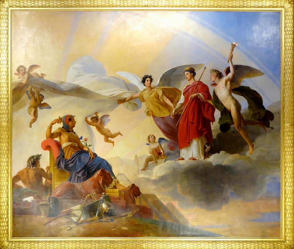 Paris, musée du Louvre : vue partielle du plafond d'une sa…