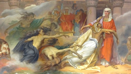 Paris, musée du Louvre : vue partielle du plafond d'une sa…